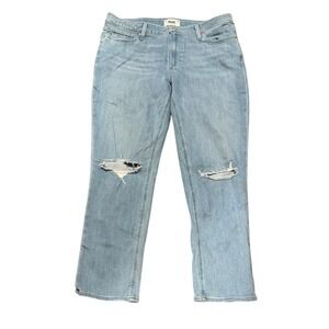 PAIGE Brigitte Jeans Womens Size 31 Light Wash Distressed Straight Leg Denim